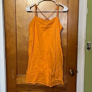 H&M Linen Blend Dress with Criss Cross Back